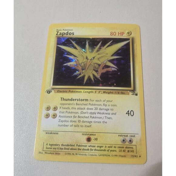 zapdos pokemon card 1st edition 1999 Pokémon Fossil main image 0